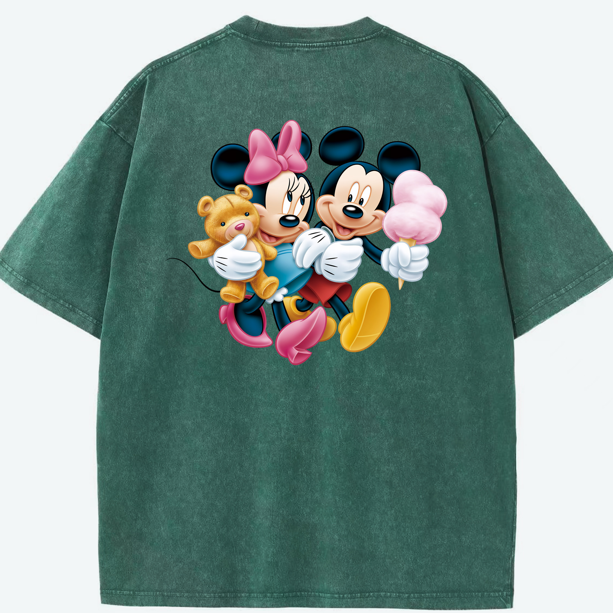（画像用） ミッキーマウス Mickey Mouse 綿100% ヴィンテージ風 半袖Tシャツ（背面プリント）